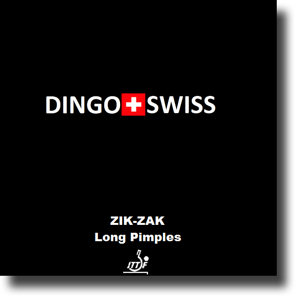 Belag schwarz Zik Zak Long Pimples mit Schatten